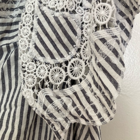 NWT Venus ✨NEW✨ Embroidered Linen Dress One Shoulder Asymmetrical striped - Picture 5 of 8